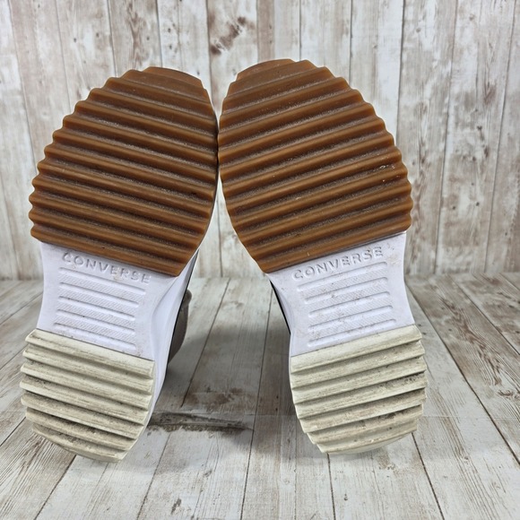 Converse Run Star Hike High Top Platform Sneaker Leather Pale Putty Women's - Picture 7 of 8